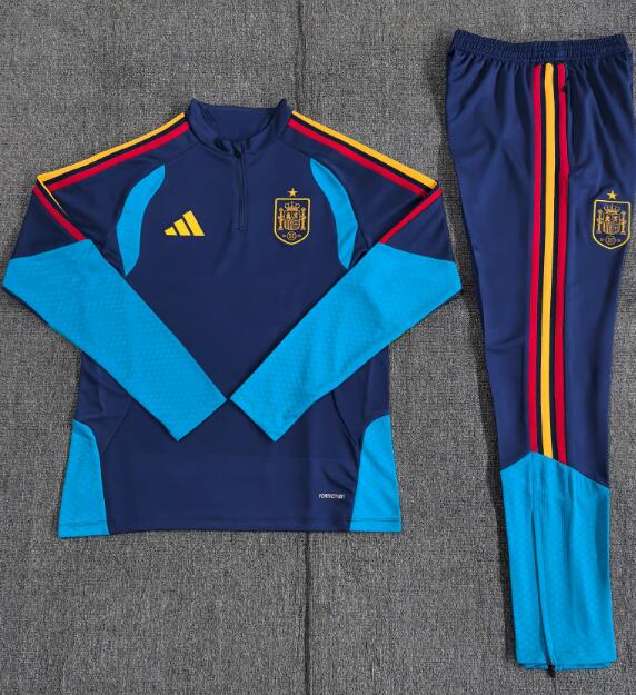 Men's Spain 2026-27 Tracksuits Navy Training Sweatshirt and Pants