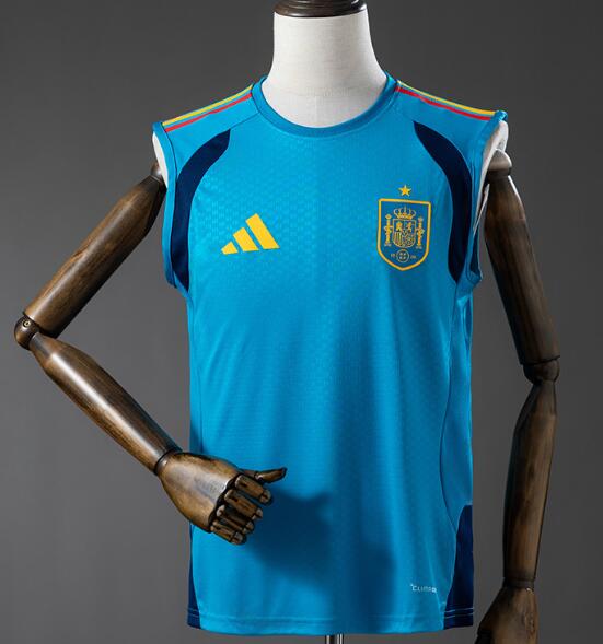 Men's Spain 2026-27 Training Vest Shirt Blue AAA Jersey