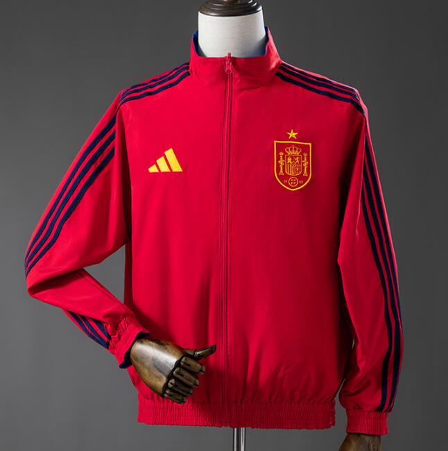 Men's Spain 2026-27 Windbreaker Jacket Reversible Red