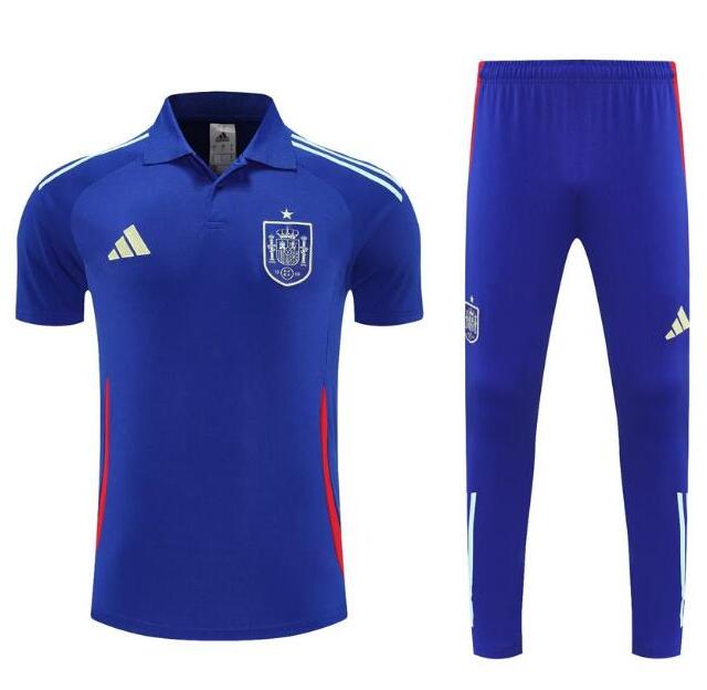 Mens spain 2025-26 Polo Kit Blue Shirt and Pants