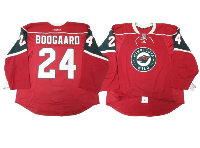 Men's Derek Boogaard Minnesota Wild #24 NHL Retro Rebook Red Jersey
