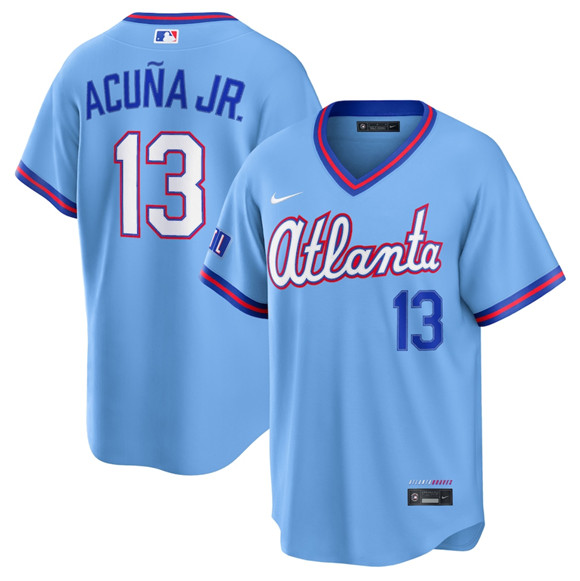 Men's Atlanta Braves #13 Ronald Acua Jr. Powder Blue 2026 City Connect Stadium Stitched Baseball Jersey
