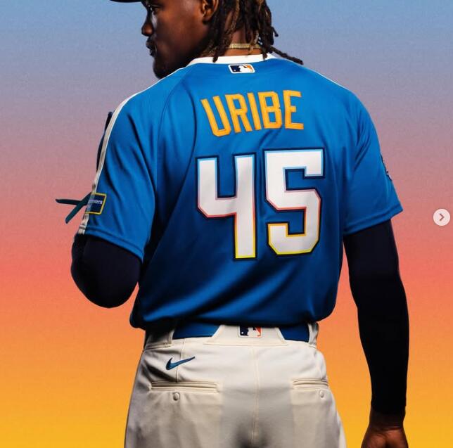 Men's Milwaukee Brewers #45 Abner Uribe Mineral Blue 2026 City Connect Stadium Stitched Stitched Baseball Jersey
