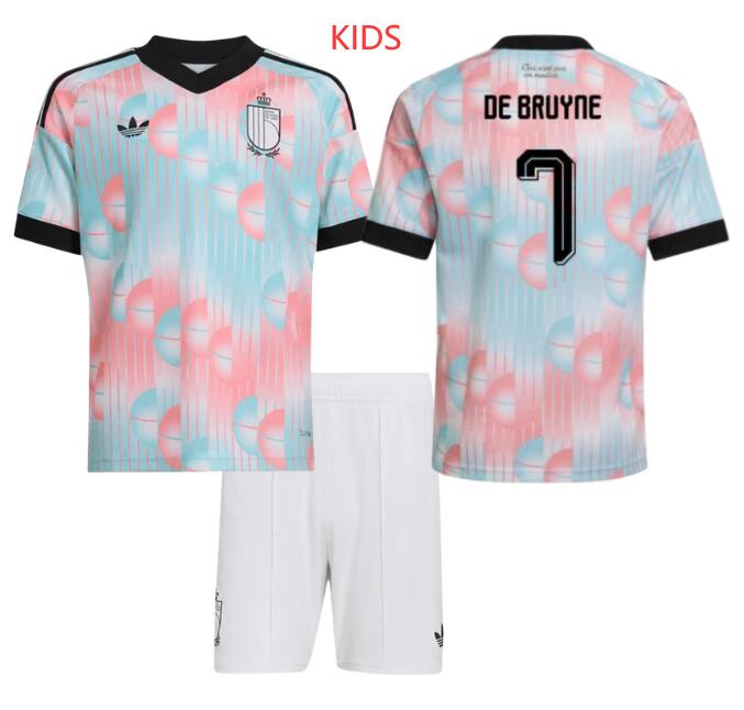 Kids Belgium #7 De Bruyne 2026 World Cup Away Suit Kits Jerseys