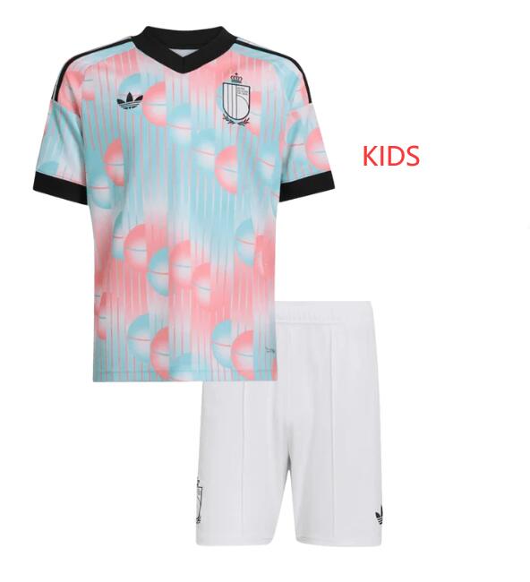 Kids Belgium Blank Or Custom 2026 World Cup Away Suit Kits Jerseys
