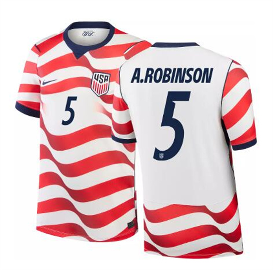 Men's USA Antonee Robinson #5 2026 World Cup FIFA Home Replica Adult USMNT AAA Jersey