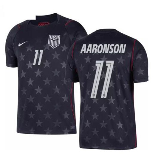 Men's USA Brenden Aaronson #11 2026 World Cup FIFA Away Replica Adult USMNT AAA Jersey