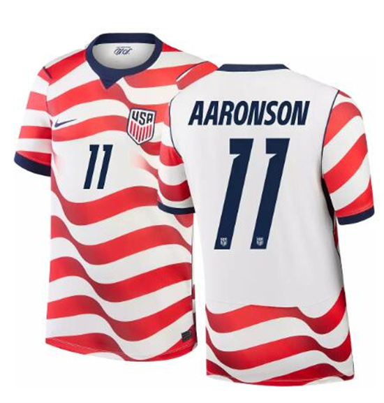Men's USA Brenden Aaronson #11 2026 World Cup FIFA Home Replica Adult USMNT AAA Jersey
