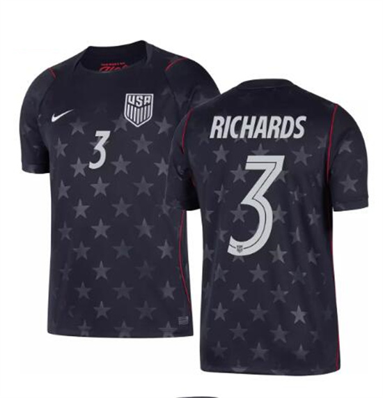 Men's USA Chris Richards #3 2026 World Cup FIFA Away Replica Adult USMNT AAA Jersey