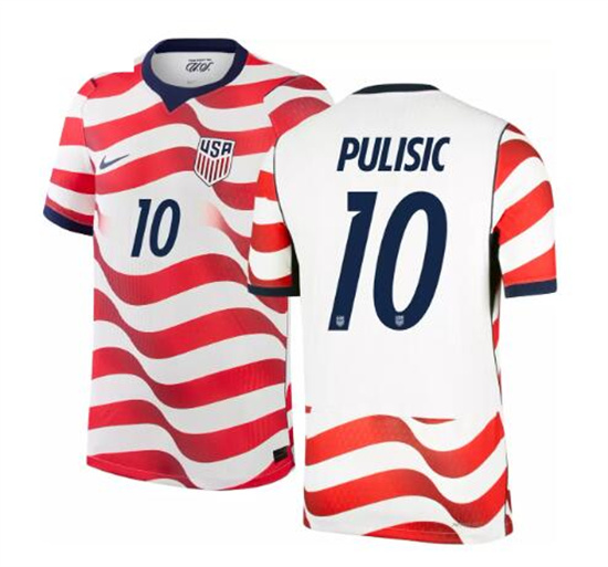 Men's USA Christian Pulisic #10 2026 World Cup FIFA Home Authentic Adult USMNT AAA Jersey