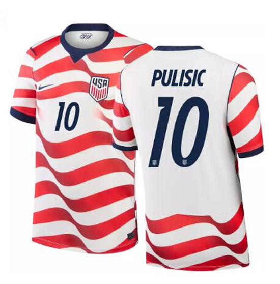 Men's USA Christian Pulisic #10 2026 World Cup FIFA Home Replica Adult USMNT AAA Jersey