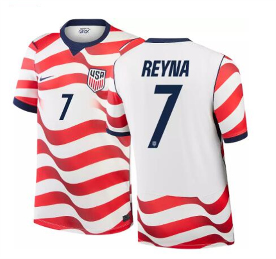 Men's USA Giovanni Reyna #7 2026 World Cup FIFA Home Replica Adult USMNT AAA Jersey