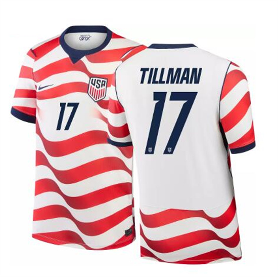 Men's USA Malik Tillman #17 2026 World Cup FIFA Home Replica Adult USMNT AAA Jersey
