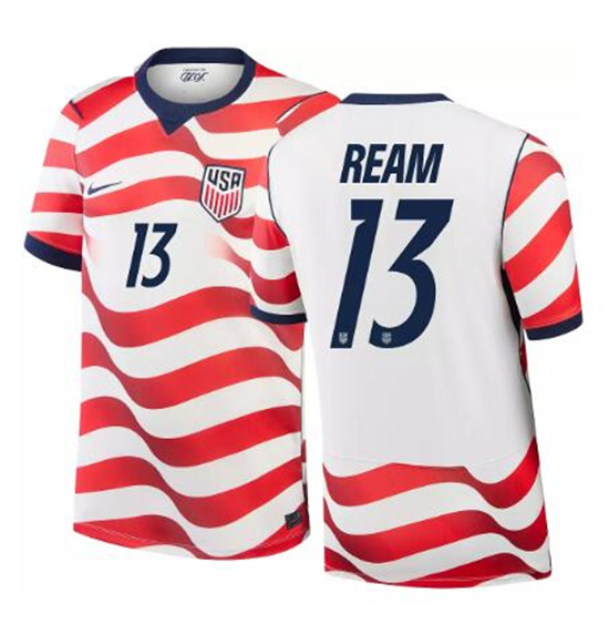 Men's USA Tim Ream #13 2026 World Cup FIFA Home Replica Adult USMNT AAA Jersey