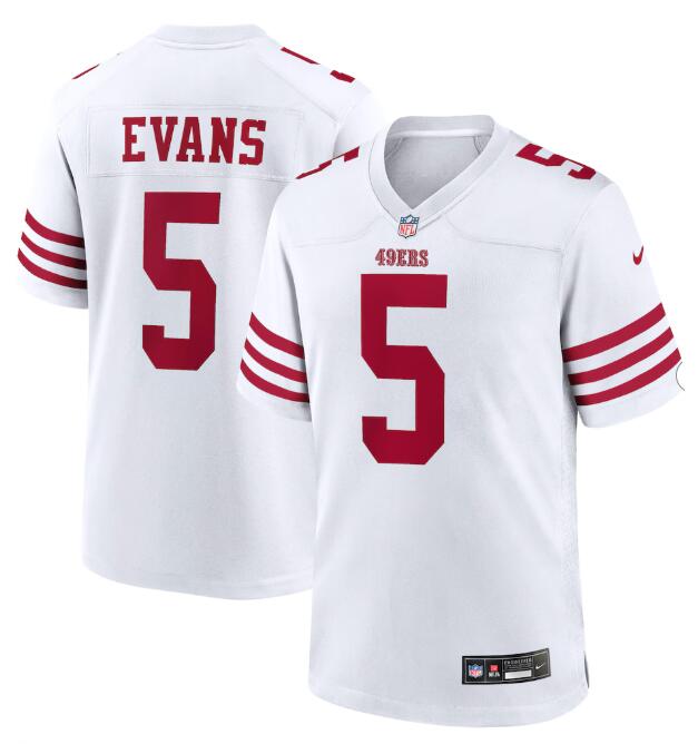 Men's San Francisco 49ers #5 Mike Evans Nike White Game Jersey