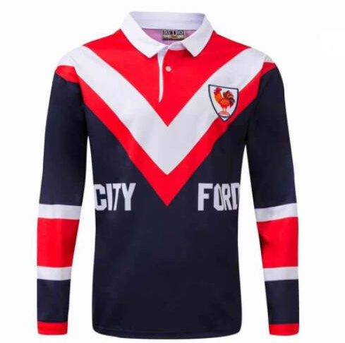 1976 Sydney Roosters Rugby Retro Ml Long Sleeve Polo Shirt