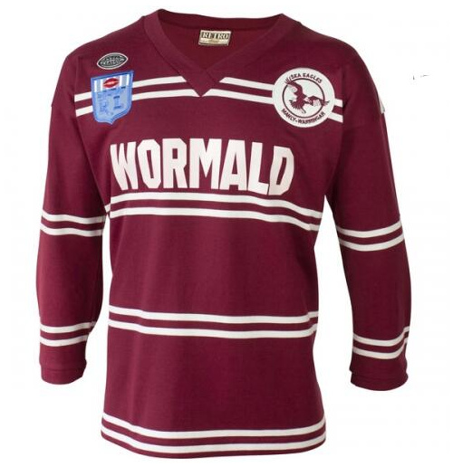1987 Manly Warringah Sea Eagles Rugby Long Sleeve Retro Jersey Shirt
