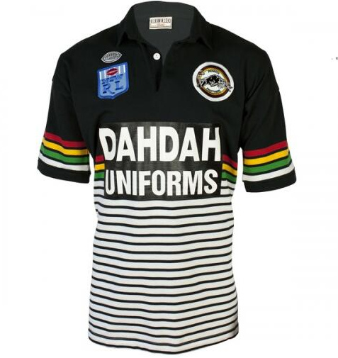 1991 Penrith Panthers Retro Rugby Black Jersey Shirt