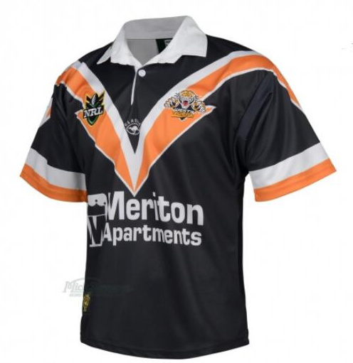 1998 Wests Tigers Retro Rugby Black Jersey Shirt