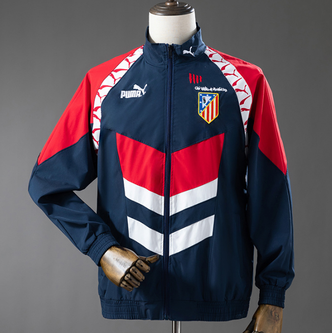 Atletico Madrid 1996-98 Retro Windbreaker Jacket Navy