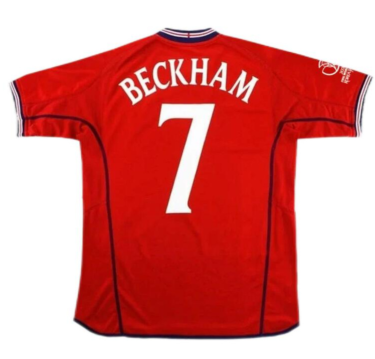 Beckham #7 Retro England 2002 World Cup Away Soccer Jersey