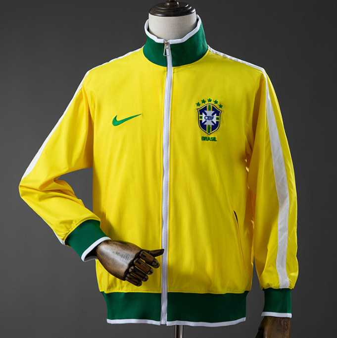 Brazil 2010-11 Retro Windbreaker Jacket Yellow