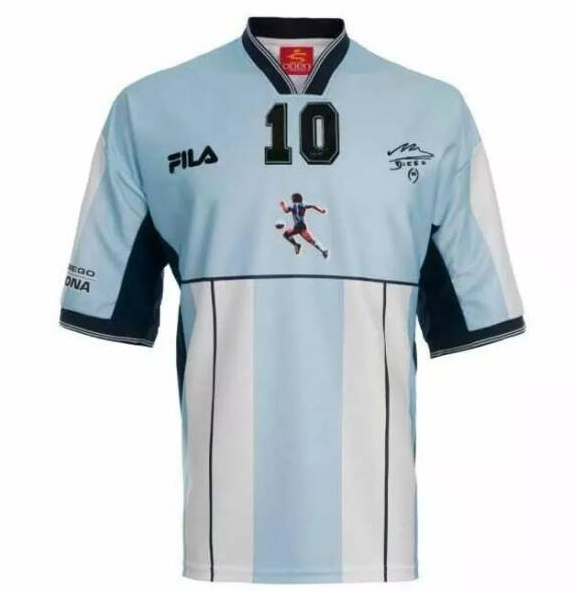 Diego Maradona Retro Argentina 2001 Home Farewell Soccer Jersey
