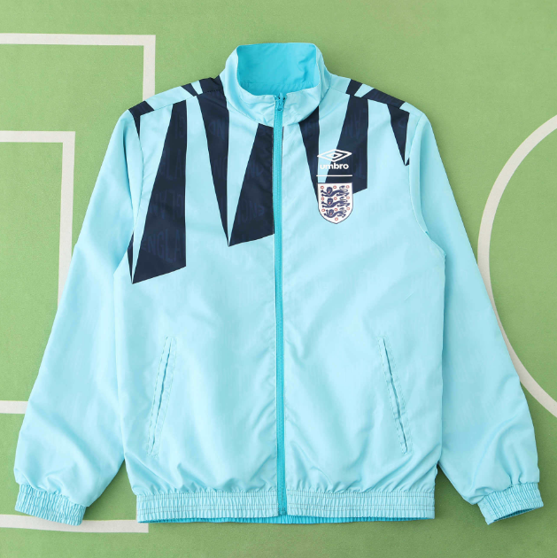 England 1992 Retro Windbreaker Jacket Reversible Blue