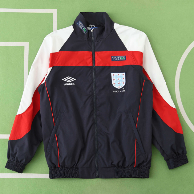 England 1998 Retro Windbreaker Jacket Black