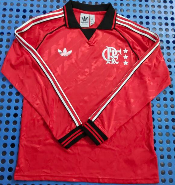 Flamengo 2024-25 Lifestyler Retro Long Sleeve Soccer Jersey