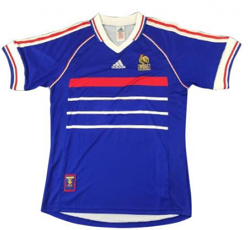 France 1998 Retro Home Blue Soccer Jersey Shirt