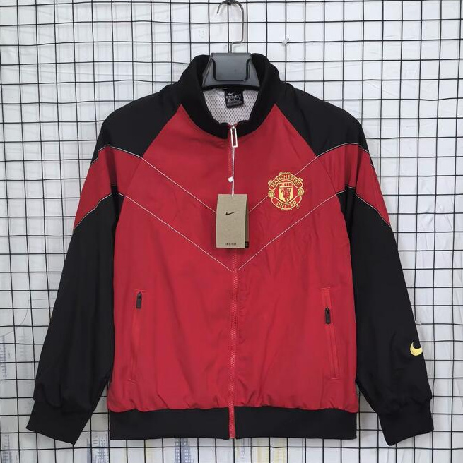 Manchester United 2025-26 Retro Windbreaker Jacket Red Black