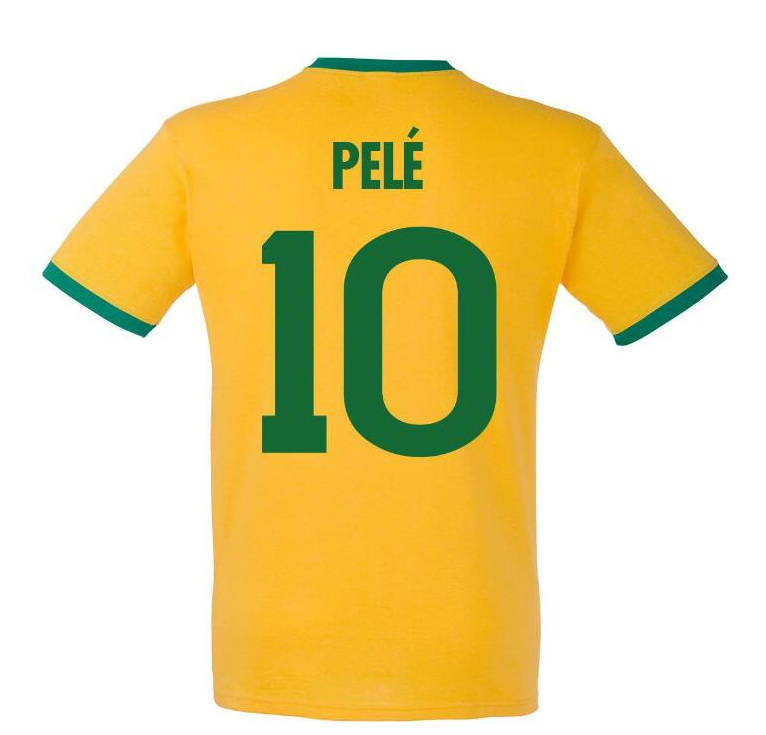 PELE #10 Retro Brazil 1970 Home Soccer Jersey