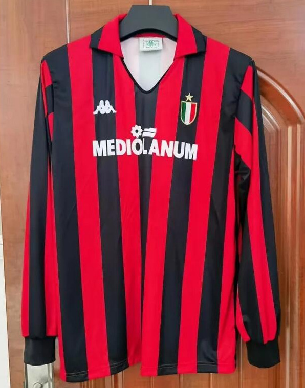 Retro AC Milan 1988-89 Home Long Sleeve Soccer Jersey