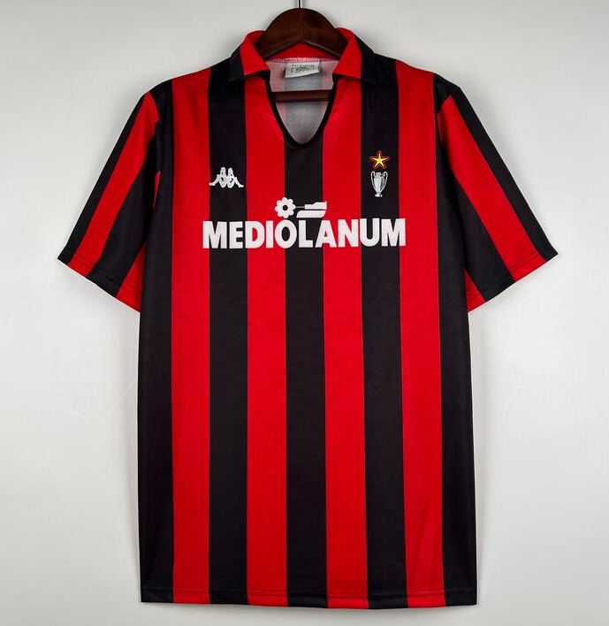 Retro AC Milan 1989-90 Home Soccer Jersey