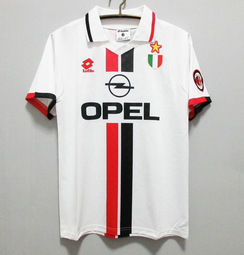 Retro AC Milan 1995-97 Away Soccer Jersey White
