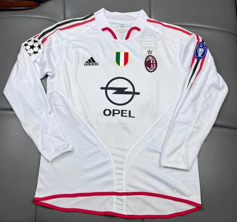 Retro AC Milan 2004-05 Away Long Sleeve Soccer Jersey