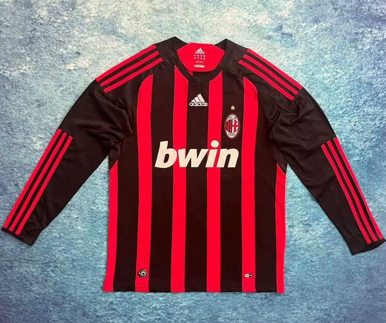 Retro AC Milan 2008-09 Home Long Sleeve Soccer Jersey