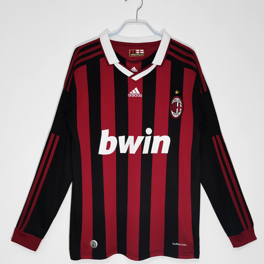 Retro AC Milan 2009-10 Home Long Sleeve Soccer Jersey