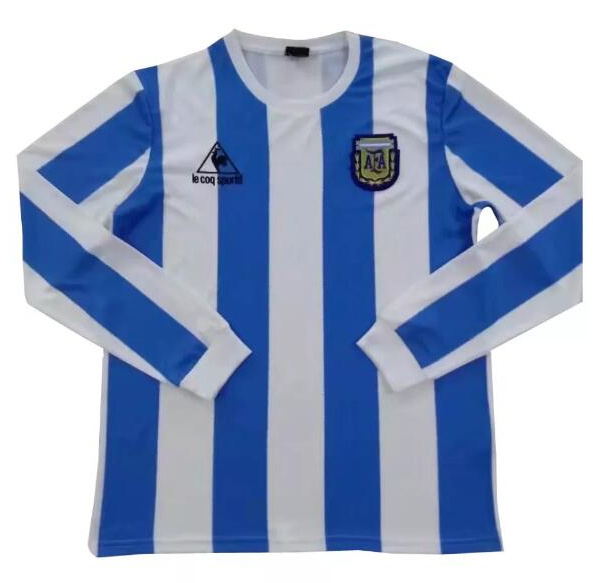 Retro Argentina 1986 Home Long Sleeve Soccer Jersey