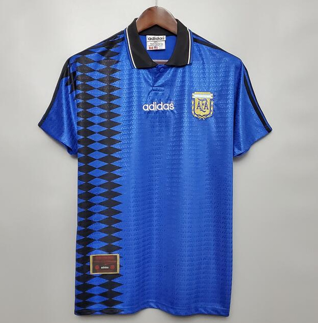 Retro Argentina 1994 Away Soccer Jersey Fans Version