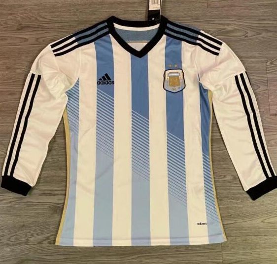 Retro Argentina 2014 Home Long Sleeve Soccer Jersey