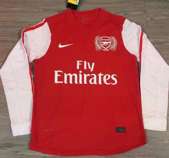 Retro Arsenal 11-12 Home Long Sleeve Soccer Jersey