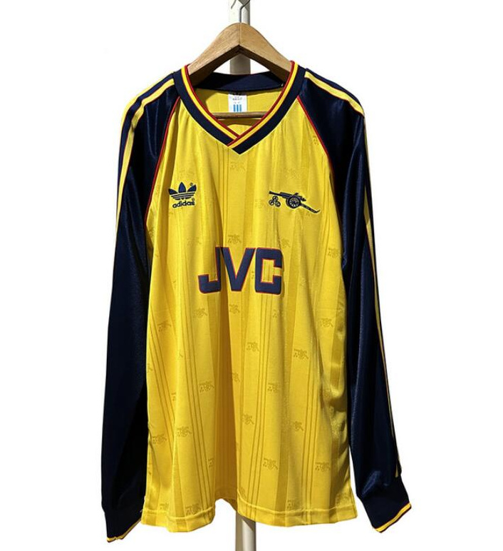 Retro Arsenal 1988-91 Away Long Sleeve Soccer Jersey