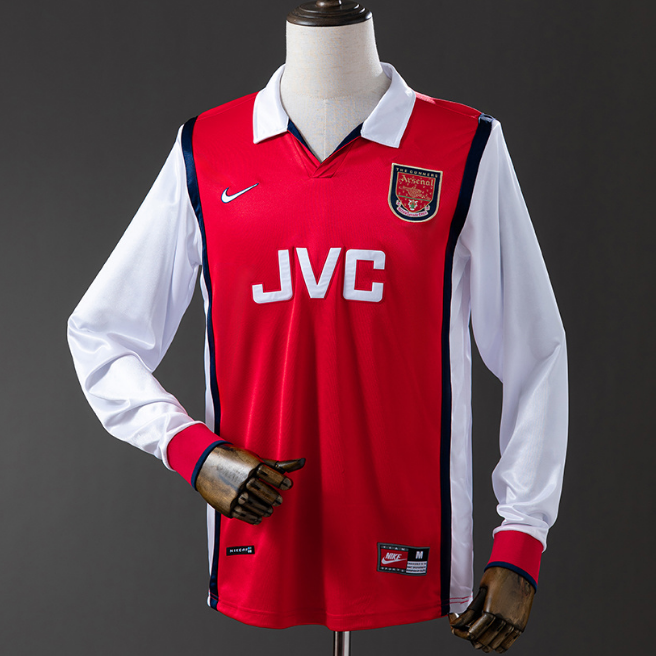 Retro Arsenal 1998-99 Home Long Sleeve Soccer Jersey
