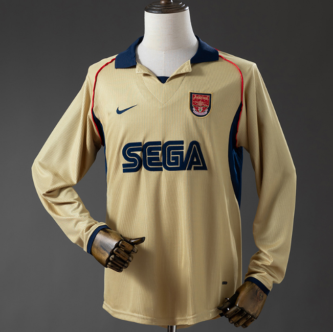 Retro Arsenal 2001-02 Away Long Sleeve Soccer Jersey