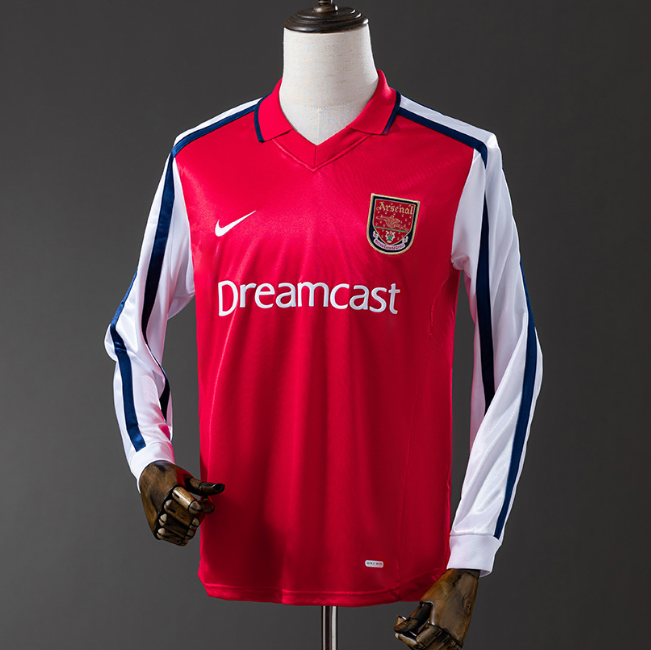 Retro Arsenal 2001-02 Home Long Sleeve Soccer Jersey