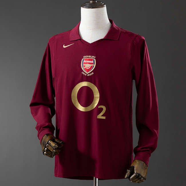 Retro Arsenal 2005-06 Home Long Sleeve Soccer Jersey