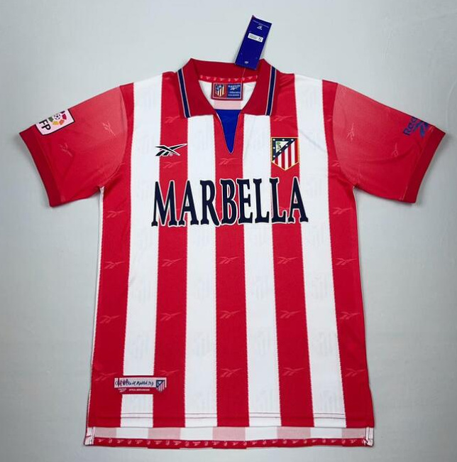 Retro Atletico Madrid 1998-99 Home Soccer Jersey