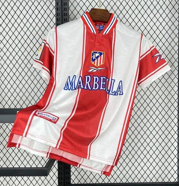 Retro Atletico Madrid 1999-2000 Home Soccer Jersey